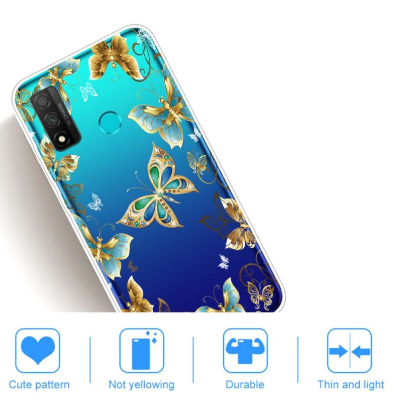 Cover Huawei P Smart 2020 Mobilcover Gyldne Sommerfugle