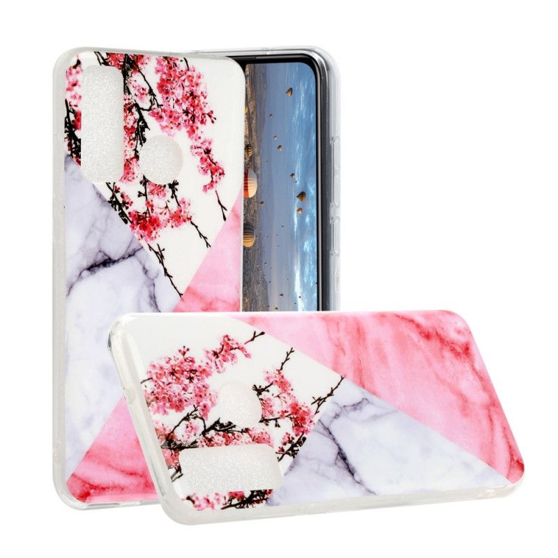 Cover Huawei P Smart 2020 Mobilcover Marmoreret Blomme