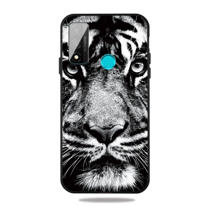 Cover Huawei P Smart 2020 Mobilcover Sort Og Hvid Tiger