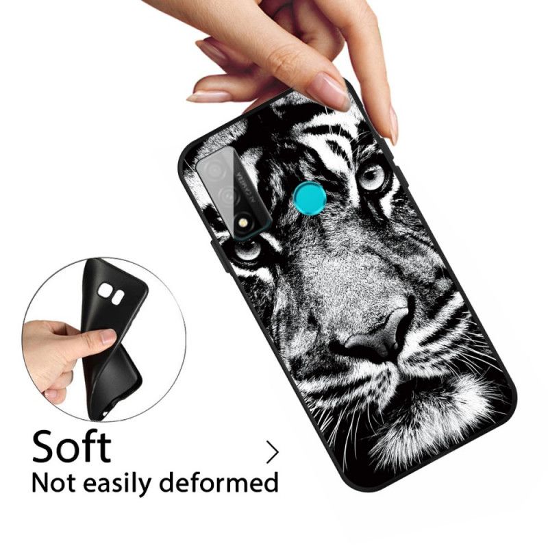 Cover Huawei P Smart 2020 Mobilcover Sort Og Hvid Tiger