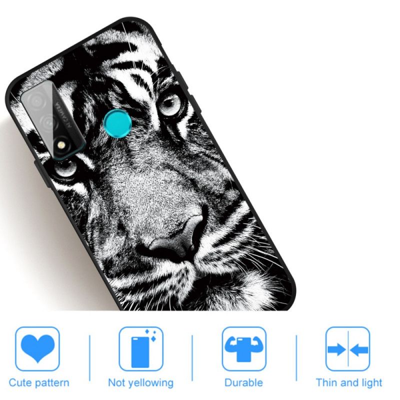 Cover Huawei P Smart 2020 Mobilcover Sort Og Hvid Tiger