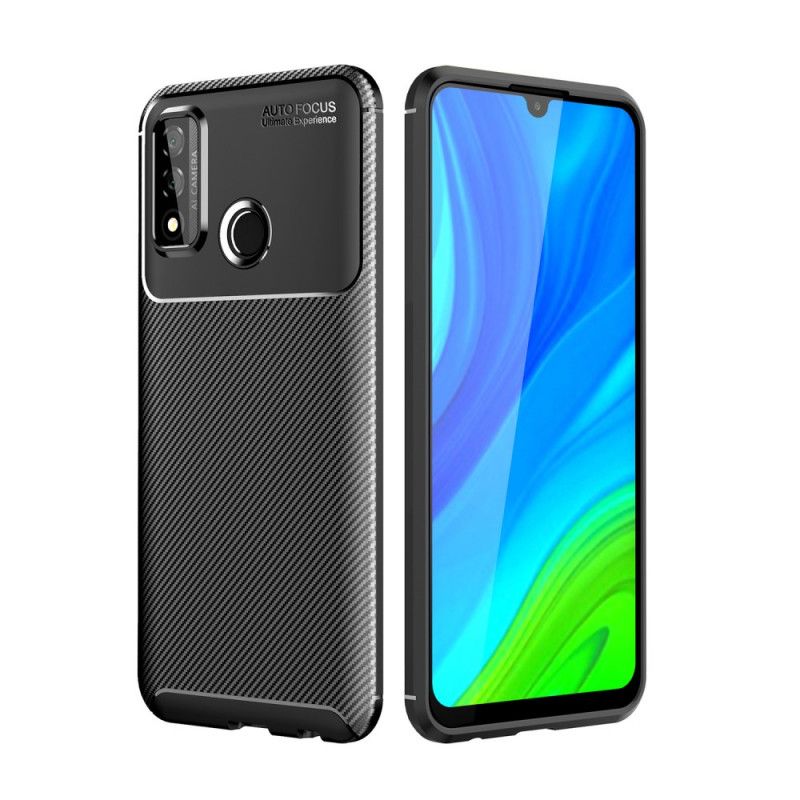 Cover Huawei P Smart 2020 Sort Fleksibel Kulfibertekstur