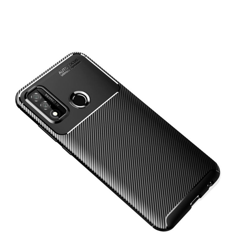 Cover Huawei P Smart 2020 Sort Fleksibel Kulfibertekstur