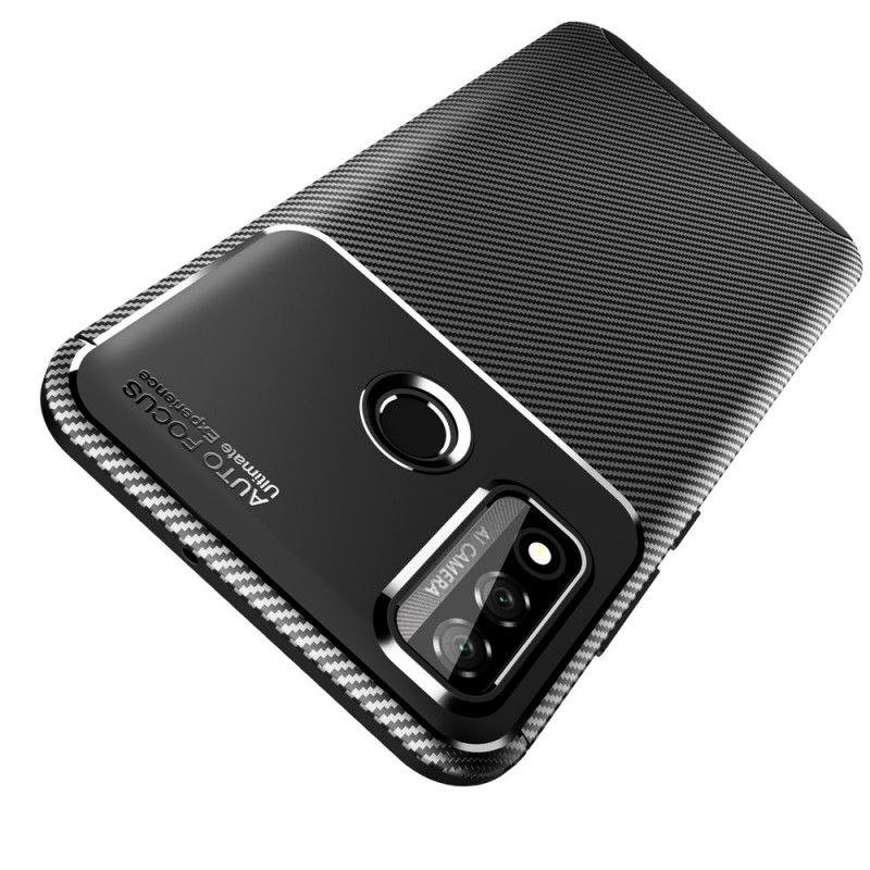 Cover Huawei P Smart 2020 Sort Fleksibel Kulfibertekstur