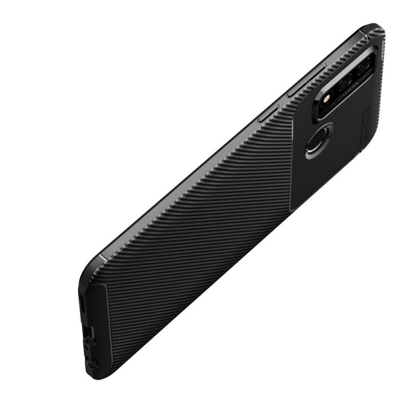 Cover Huawei P Smart 2020 Sort Fleksibel Kulfibertekstur