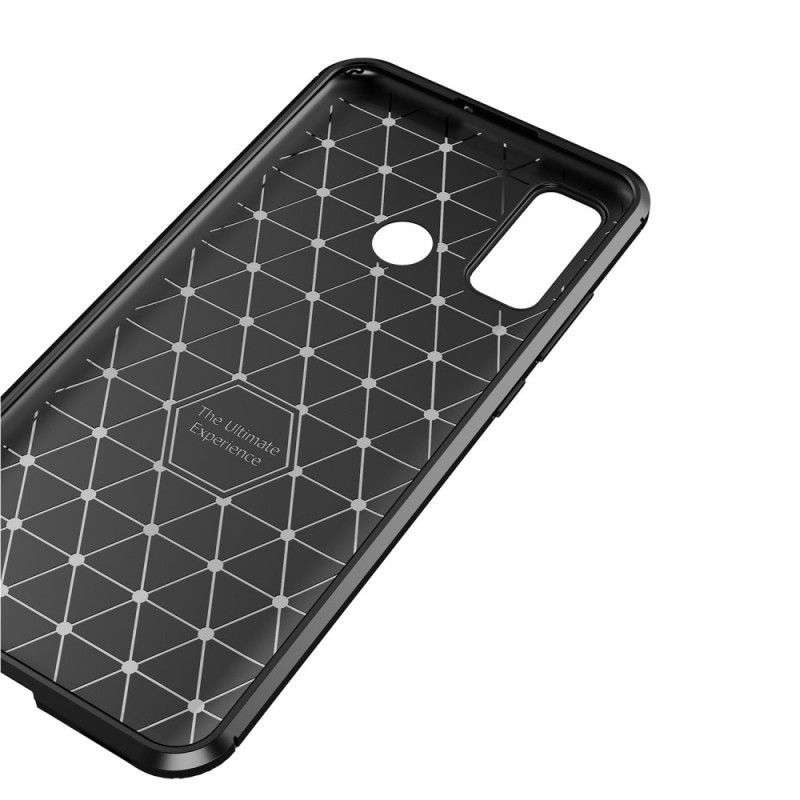 Cover Huawei P Smart 2020 Sort Fleksibel Kulfibertekstur