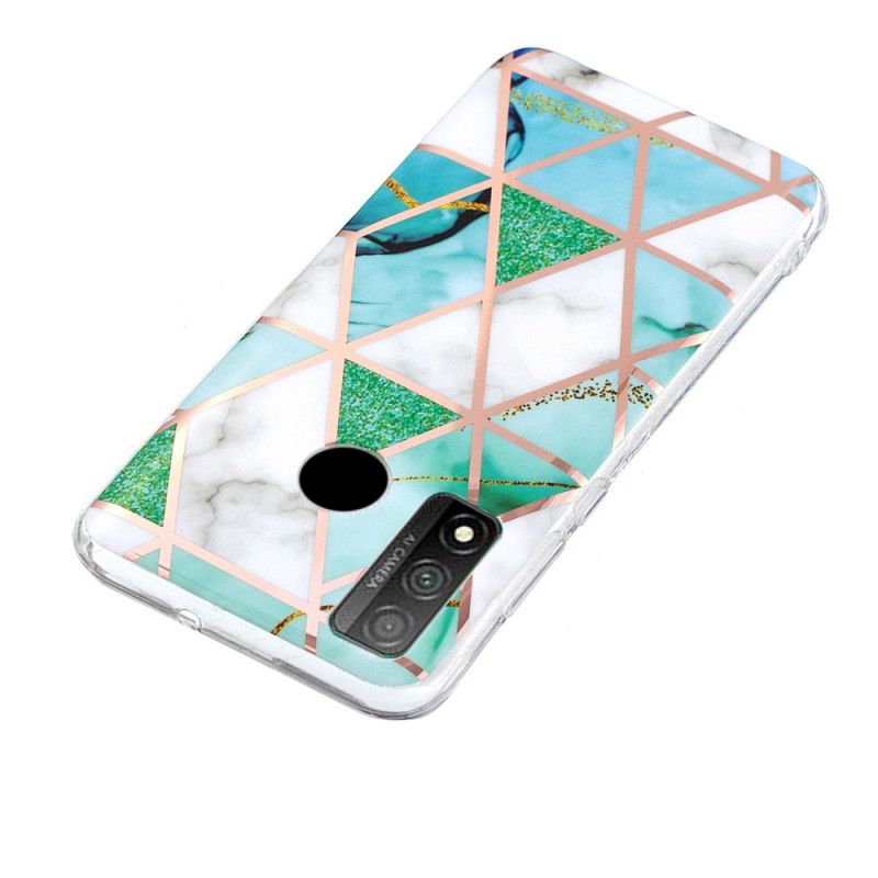 Cover Huawei P Smart 2020 Sort Mobilcover Marmorfarvet Geometri