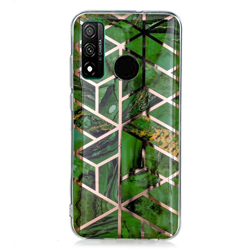 Cover Huawei P Smart 2020 Sort Mobilcover Marmorfarvet Geometri