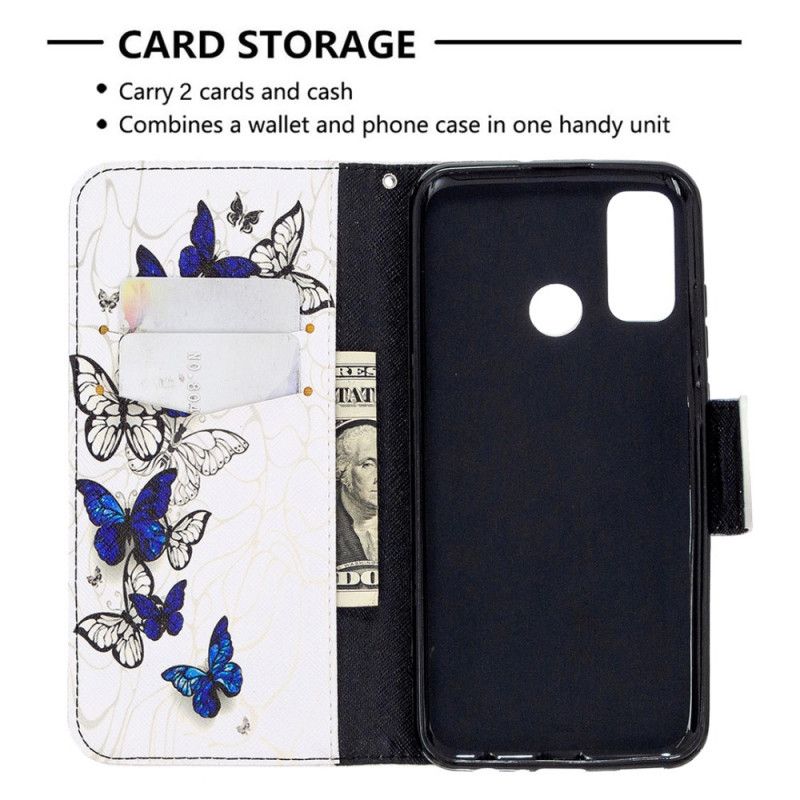 Flip Cover Huawei P Smart 2020 Hvid Kongesommerfugle