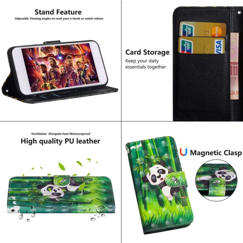 Flip Cover Huawei P Smart 2020 Mobilcover Panda Og Bambus