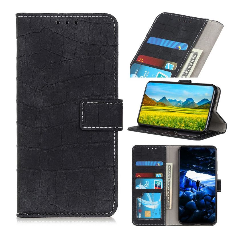 Flip Cover Huawei P Smart 2020 Sort Mobilcover Krokodille Magt