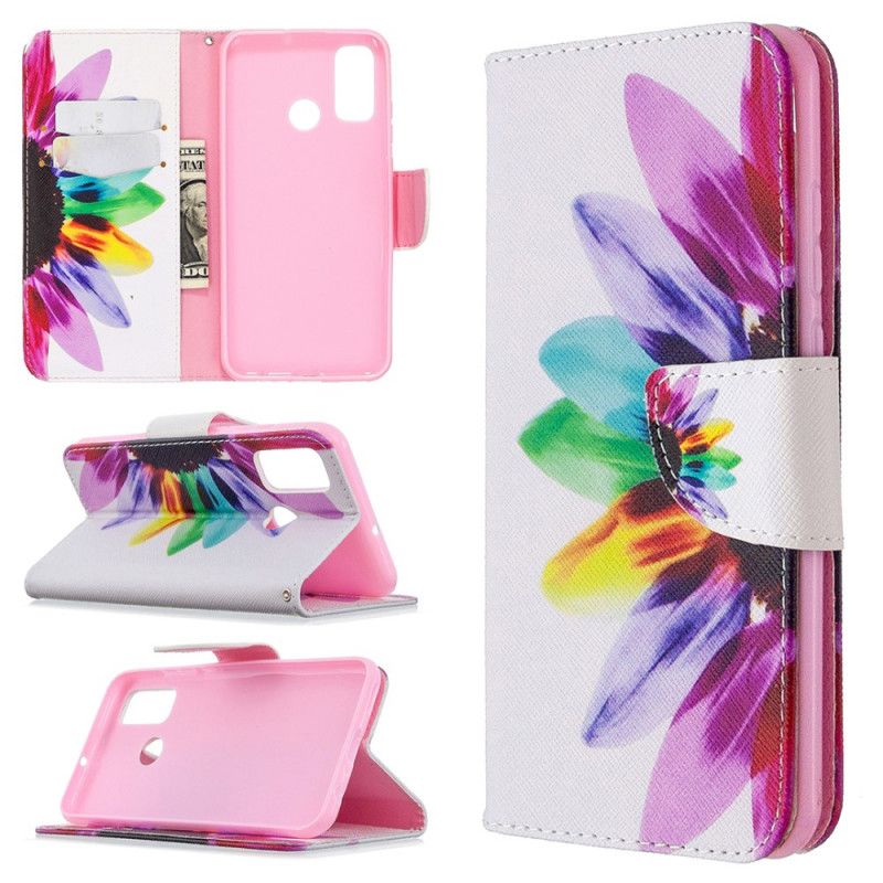 Flip Cover Læder for Huawei P Smart 2020 Akvarelblomst