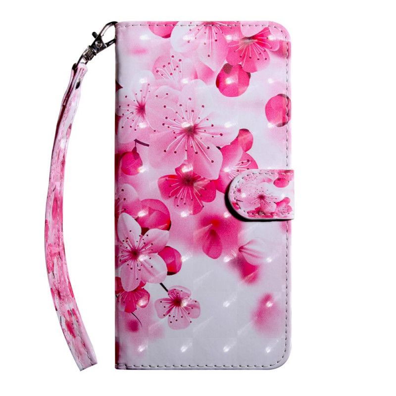 Flip Cover Læder for Huawei P Smart 2020 Lyserøde Blomster