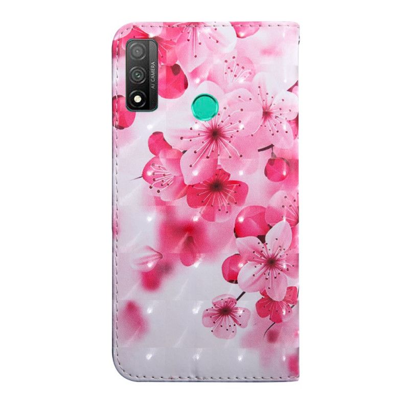 Flip Cover Læder for Huawei P Smart 2020 Lyserøde Blomster