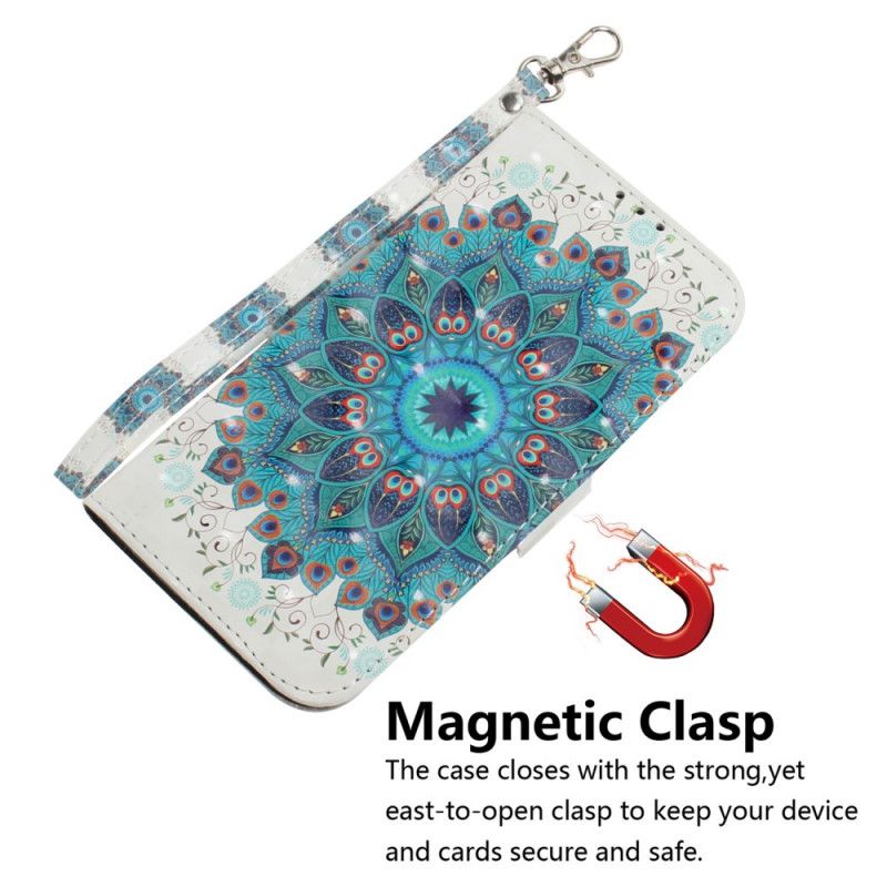 Flip Cover Læder for Huawei P Smart 2020 Mesterlig Mandala Med Rem