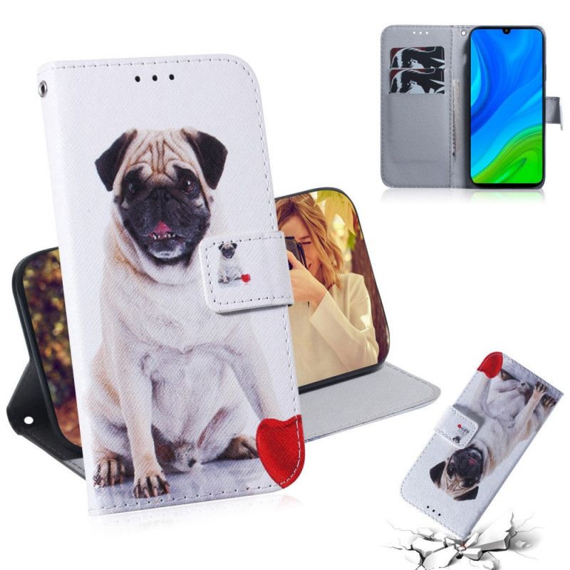 Flip Cover Læder for Huawei P Smart 2020 Mops Hund