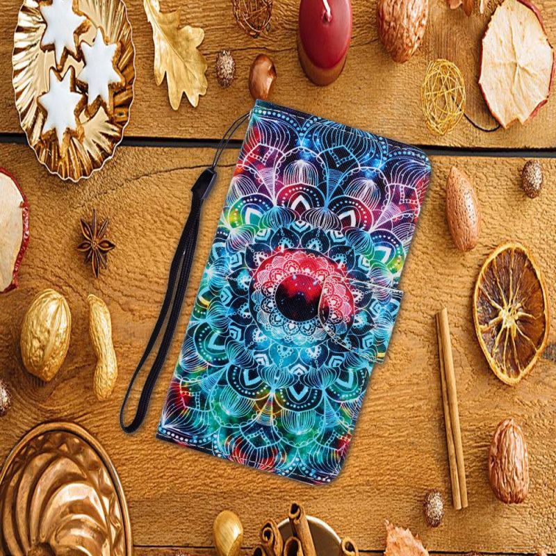 Flip Cover Læder for Huawei P Smart 2020 Prangende Mandala Med Rem