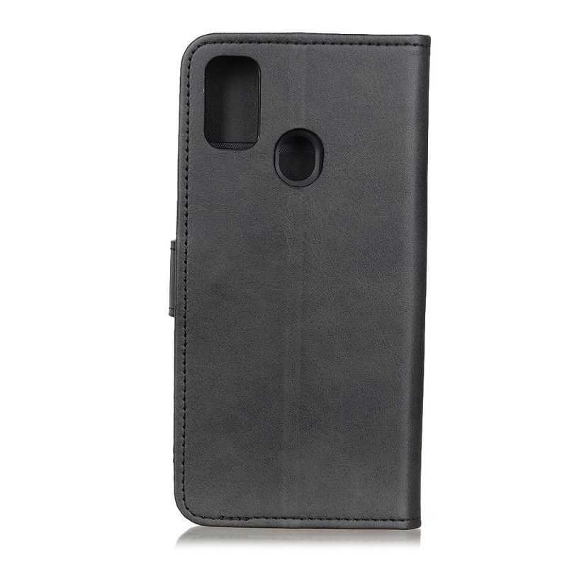 Flip Cover Læder for Huawei P Smart 2020 Sort Retro Mat Læder Effekt