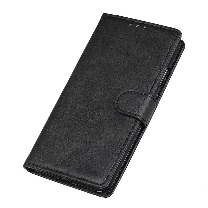 Flip Cover Læder for Huawei P Smart 2020 Sort Retro Mat Læder Effekt