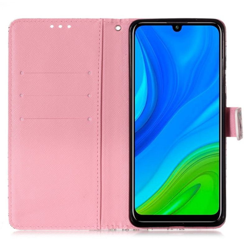 Flip Cover Læder Huawei P Smart 2020 Bliv Smuk Med Rem