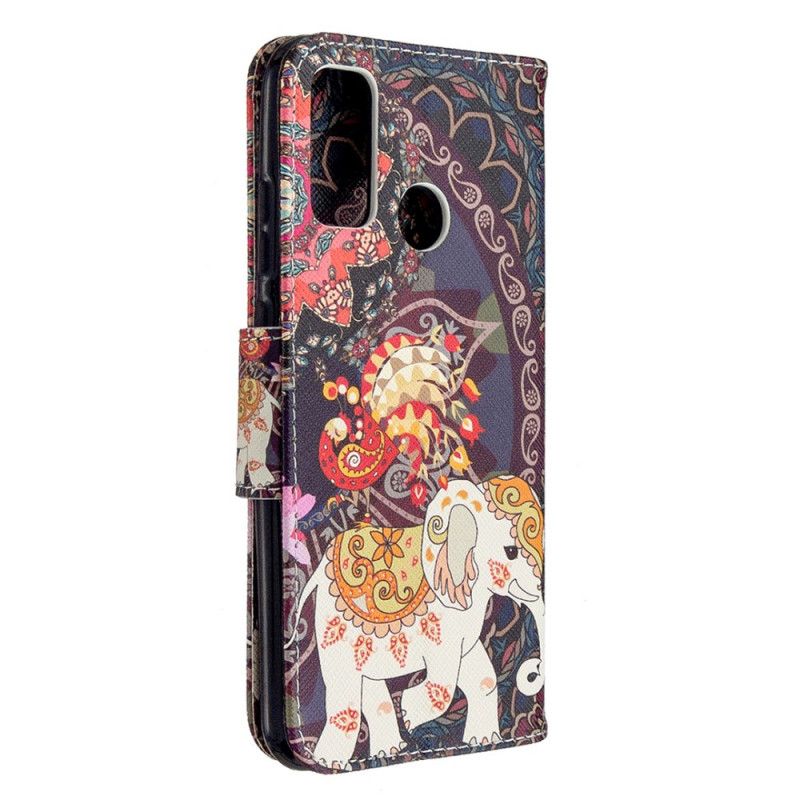 Flip Cover Læder Huawei P Smart 2020 Etnisk Elefantmandala