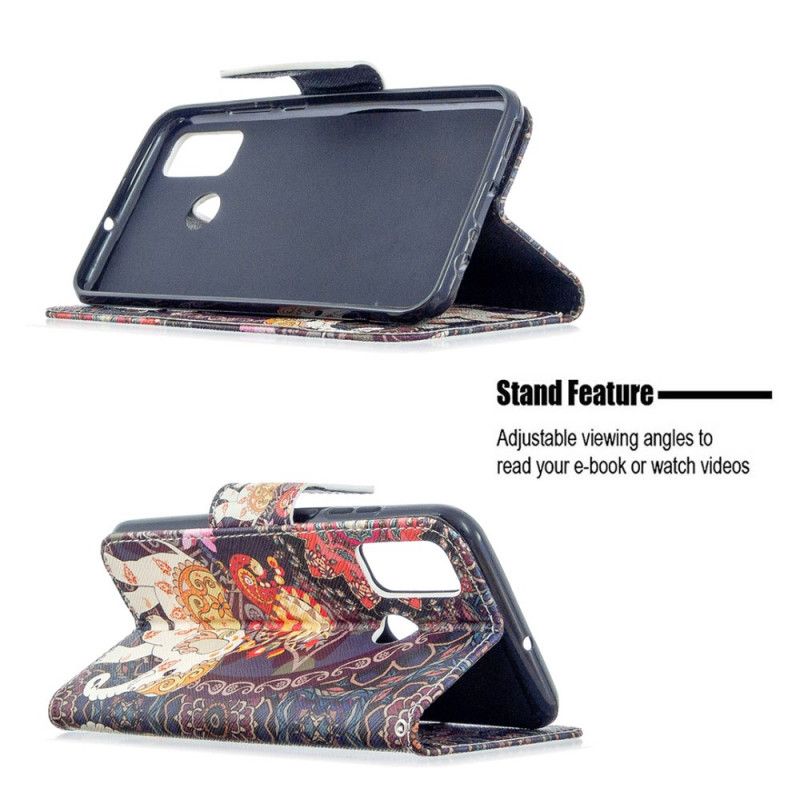 Flip Cover Læder Huawei P Smart 2020 Etnisk Elefantmandala