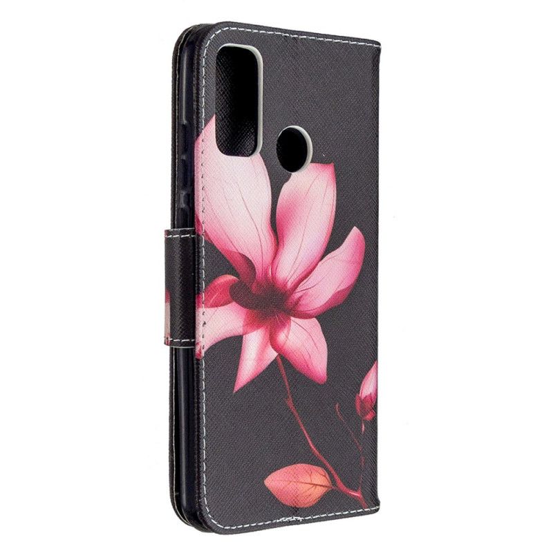 Flip Cover Læder Huawei P Smart 2020 Lyserød Blomst