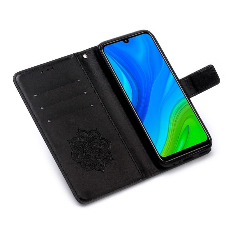 Flip Cover Læder Huawei P Smart 2020 Sort Dreamcatcher Print Og Stringtanga