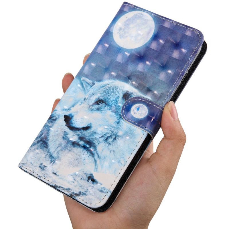 Flip Cover Læder Huawei P Smart 2020 Ulv I Måneskin