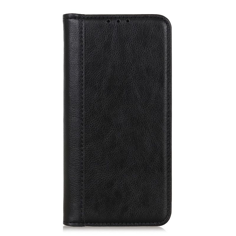 Læder Cover for Huawei P Smart 2020 Sort Split Lychee Læder