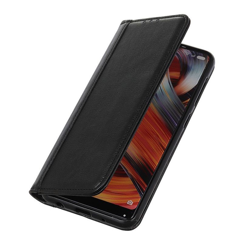 Læder Cover for Huawei P Smart 2020 Sort Split Lychee Læder