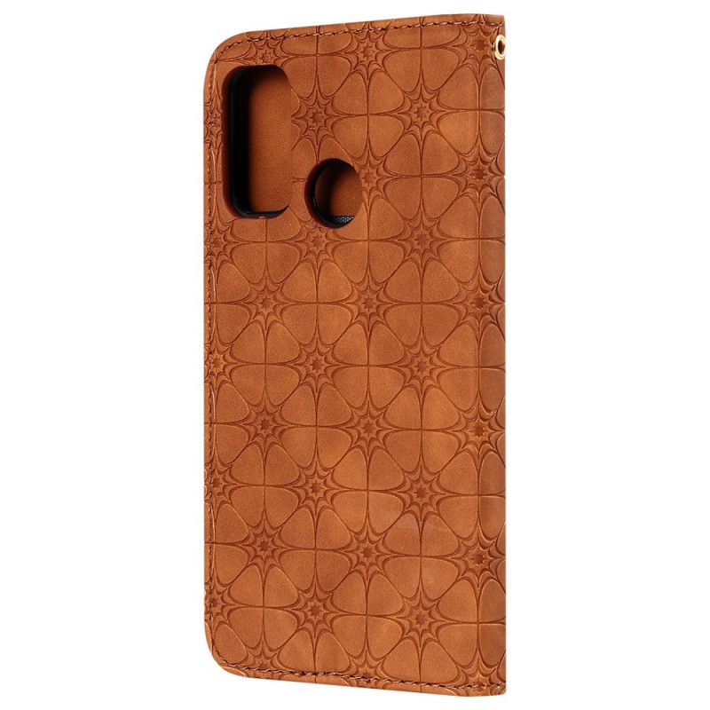 Læder Cover Huawei P Smart 2020 Grøn Stjernetryk