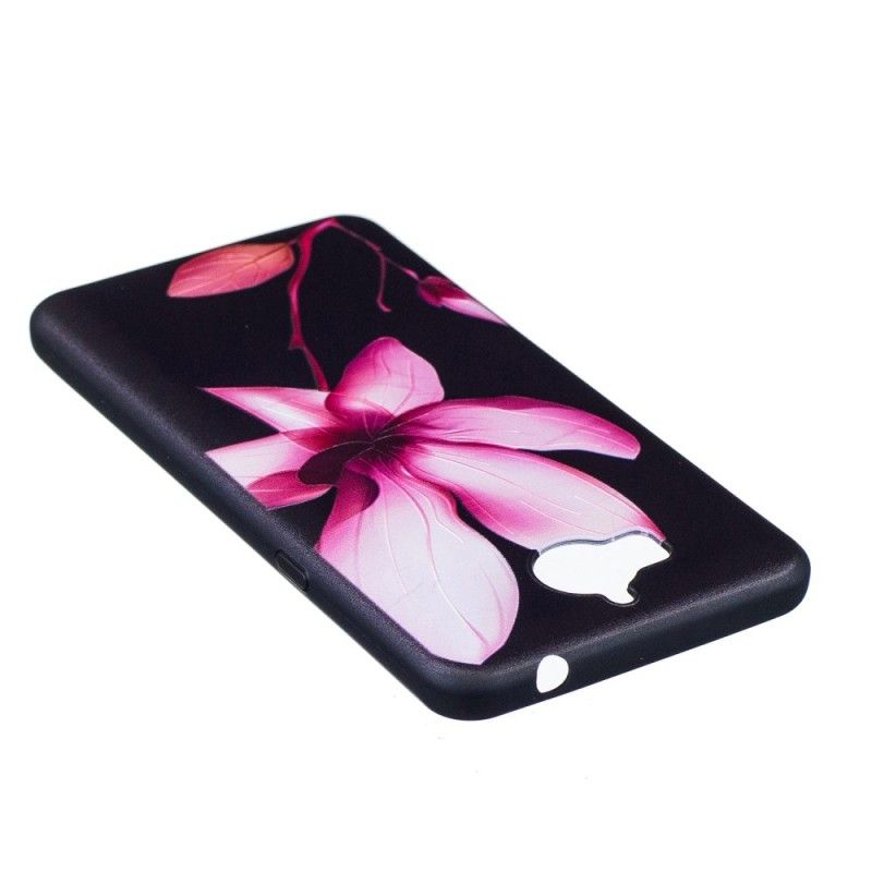 Cover for Huawei Y6 2017 Præget Lyserød Blomst