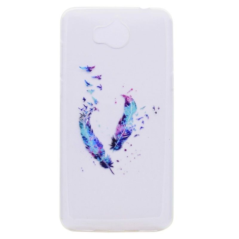 Cover Huawei Y6 2017 Gennemsigtig Fjerfjer Original