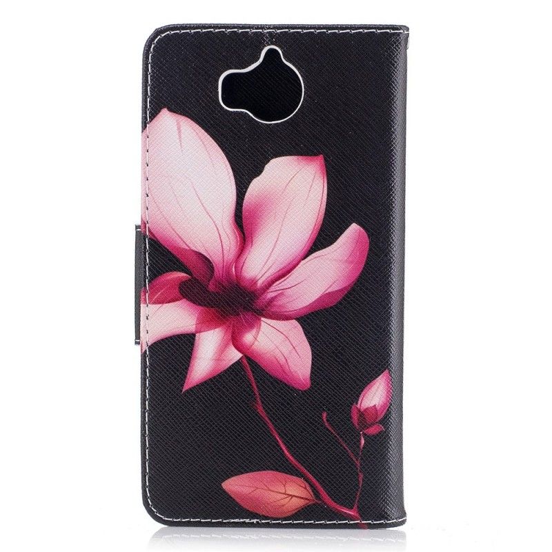 Flip Cover Huawei Y6 2017 Mobilcover Lyserød Blomst