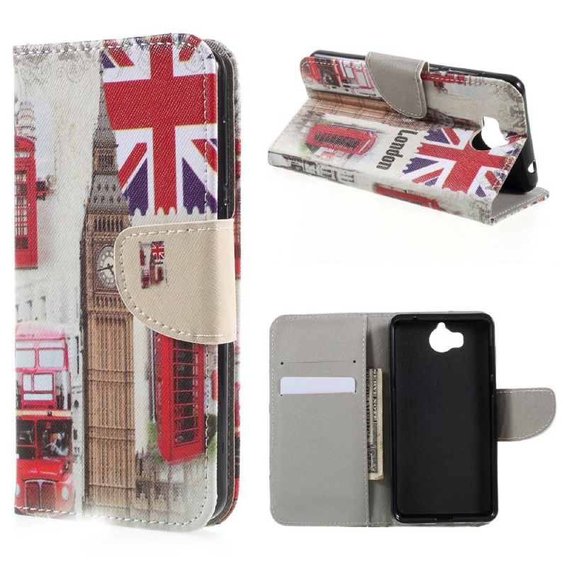 Flip Cover Læder for Huawei Y6 2017 London Liv