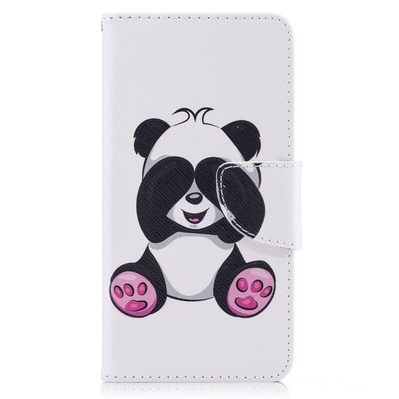 Flip Cover Læder Huawei Y6 2017 Sjov Panda