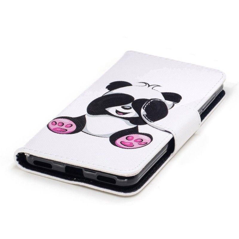 Flip Cover Læder Huawei Y6 2017 Sjov Panda