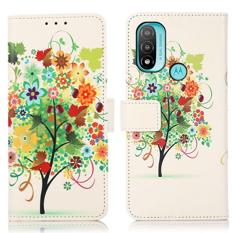 Flip Cover Moto E40 / E30 / E20 Blomstrende Træ