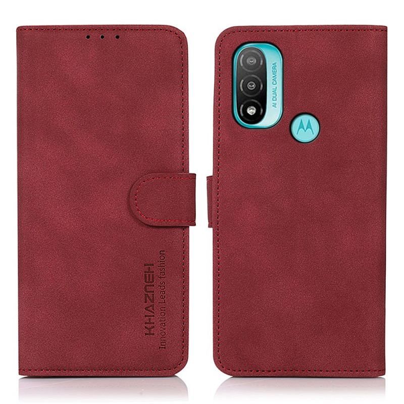 Flip Cover Moto E40 / E30 / E20 Khazneh Fashion Læder Effekt