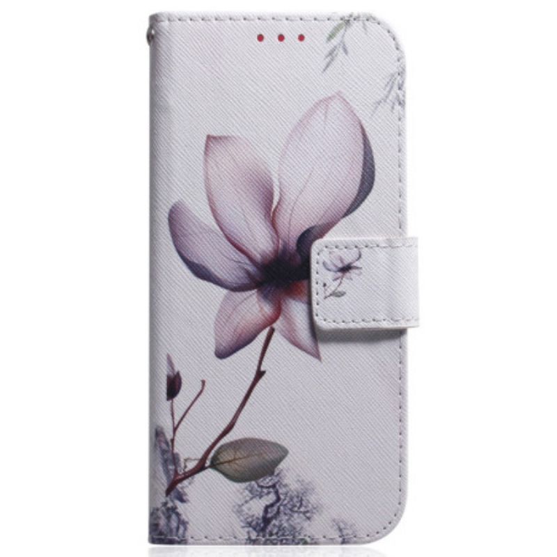 Flip Cover Til Xiaomi 14t Lyserød Blomst