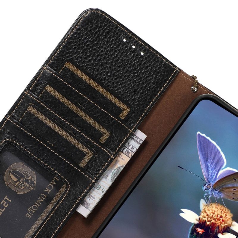 Læder Cover Xiaomi 14t Telefon Etui Ægte Læder Litchi Texture Rfid