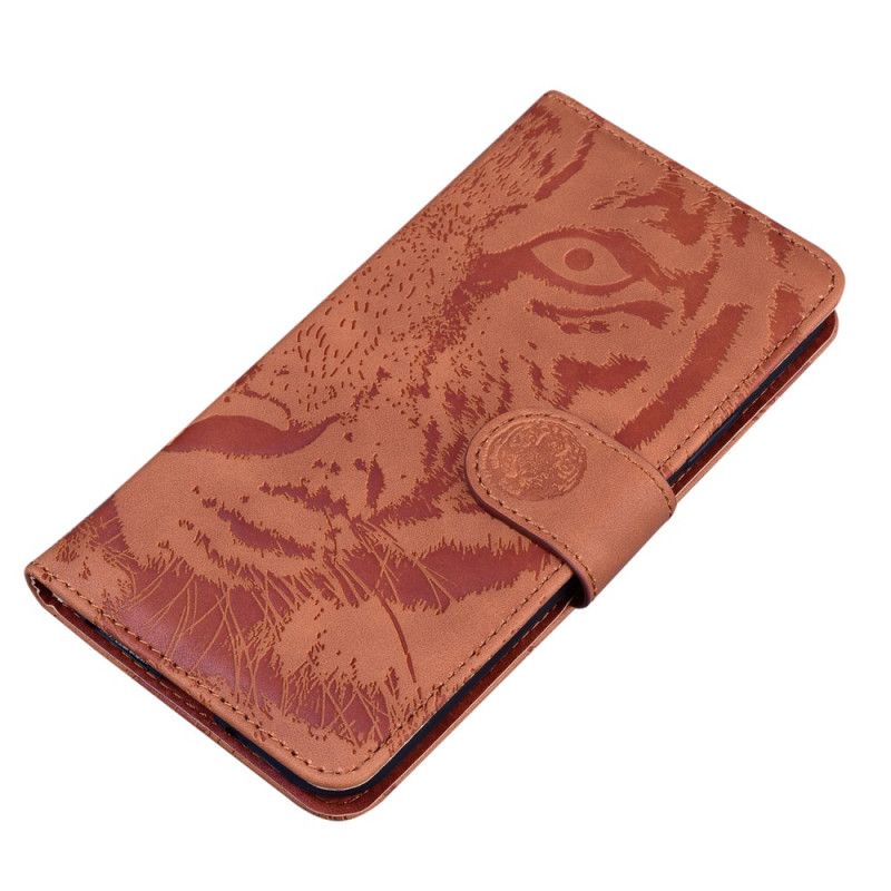 Læder Cover Xiaomi 14t Telefon Etui Tiger Footprint