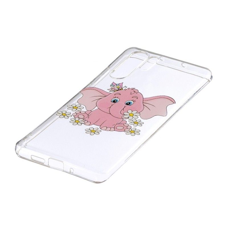 Cover for Huawei P30 Pro Gennemsigtig Lyserød Elefant