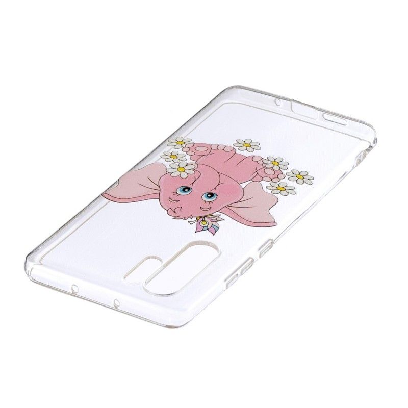 Cover for Huawei P30 Pro Gennemsigtig Lyserød Elefant