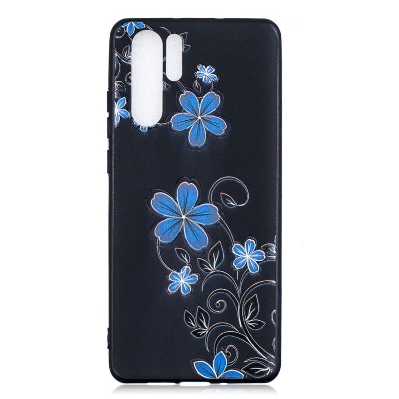 Cover Huawei P30 Pro Mobilcover Blå Blomster