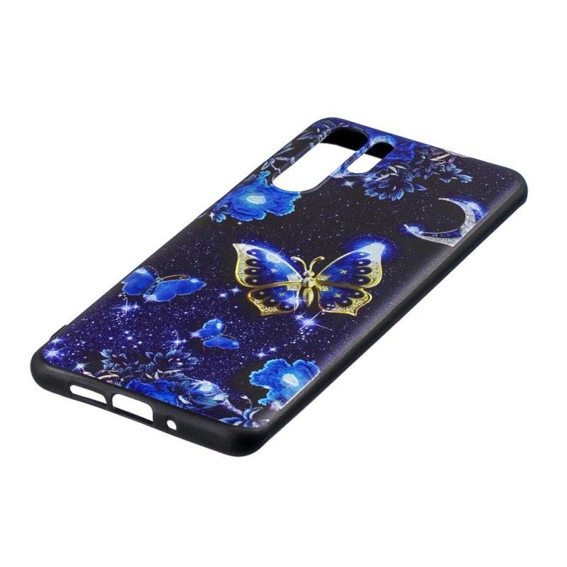 Cover Huawei P30 Pro Mobilcover Gylden Sommerfugl