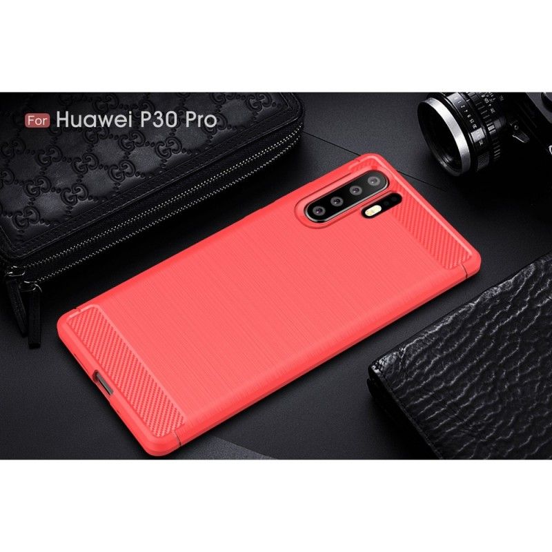 Cover Huawei P30 Pro Sort Børstet Kulfiber