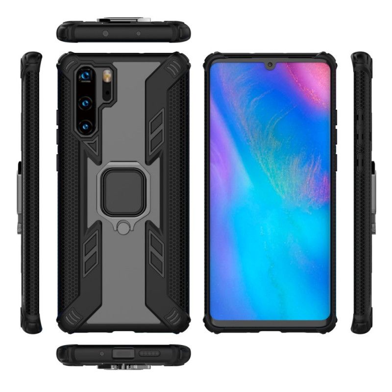 Cover Huawei P30 Pro Sort Kriger Med Ring