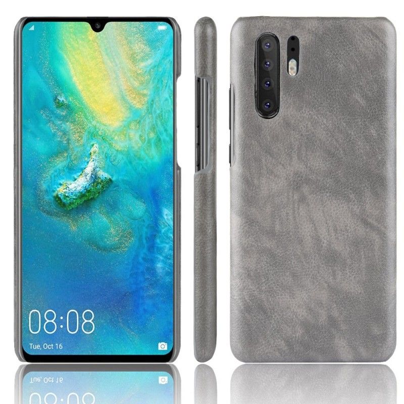 Cover Huawei P30 Pro Sort Præstationslychee-Lædereffekt